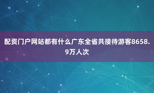 配资门户网站都有什么广东全省共接待游客8658.9万人次